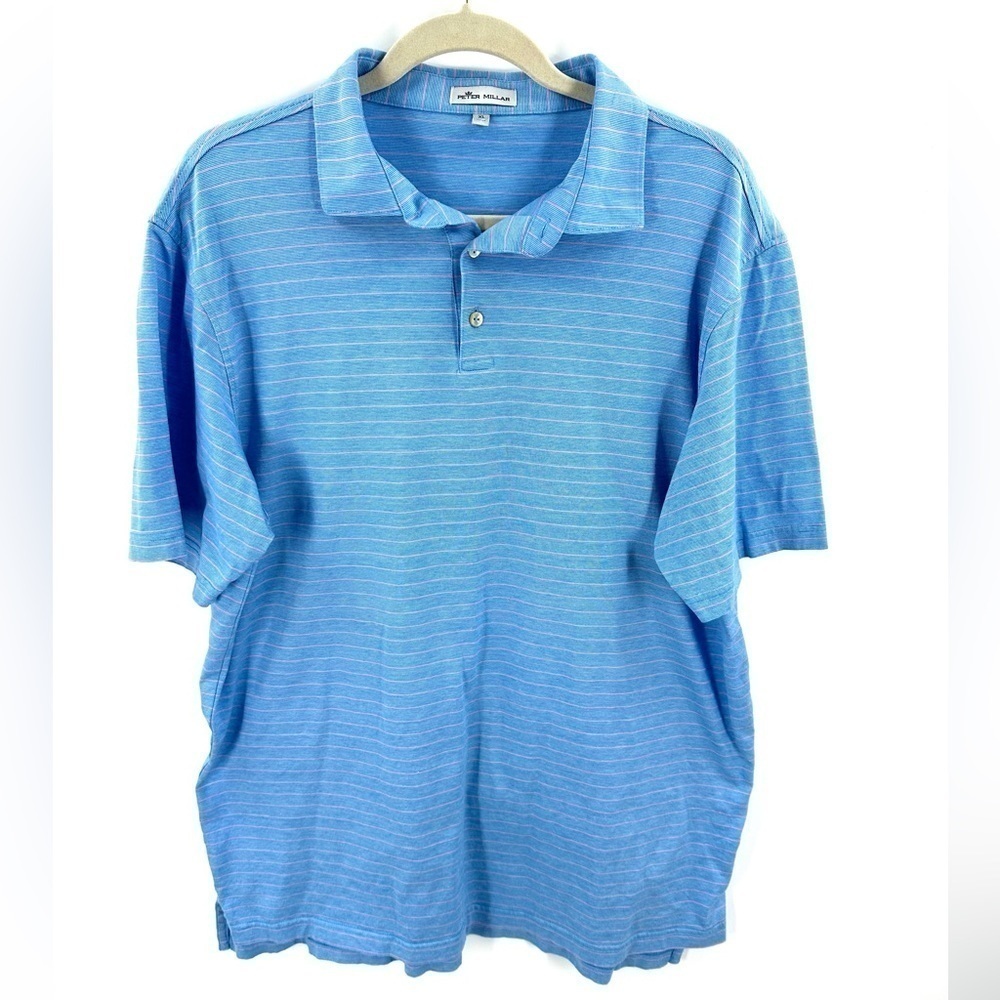 Peter Millar Polo Shirt Mens XL Preppy Stretch Cotton Golf Casual Crown Comfy